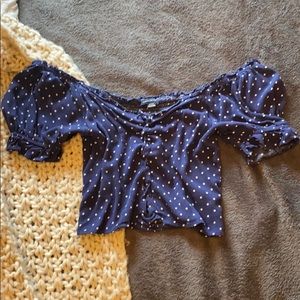 Navy crop top